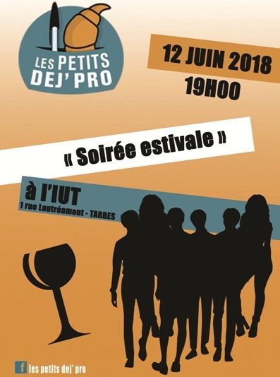 Affiche de la soirée de juin 2018 des Petits dej' pro